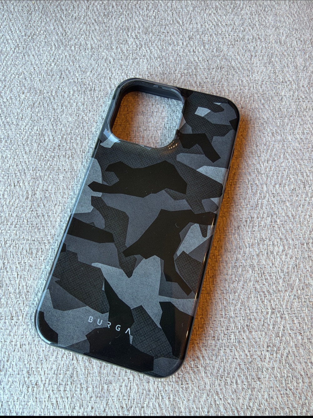 Burga iPhone 15 Pro Max Gray Camo Protective Phone Case